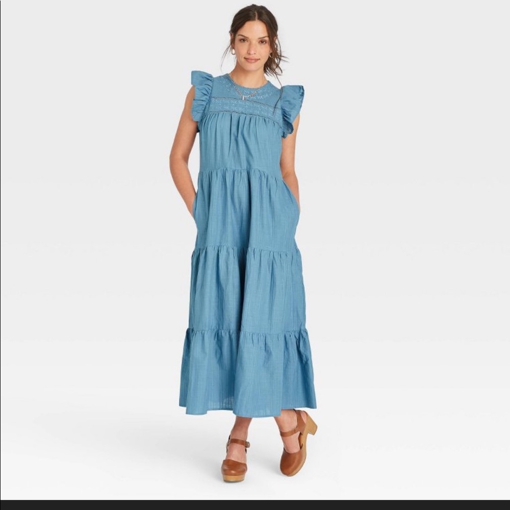 Women’s Flutter Short Sleeve Tiered Dress